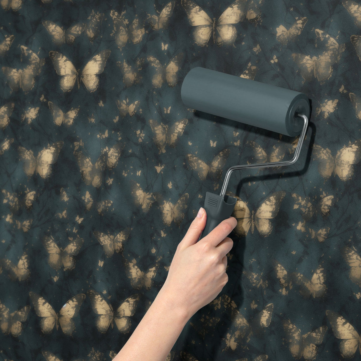 Whimsical Wings | Dark Nursery Butterfly Wallpaper Wallpaper Sckribbles