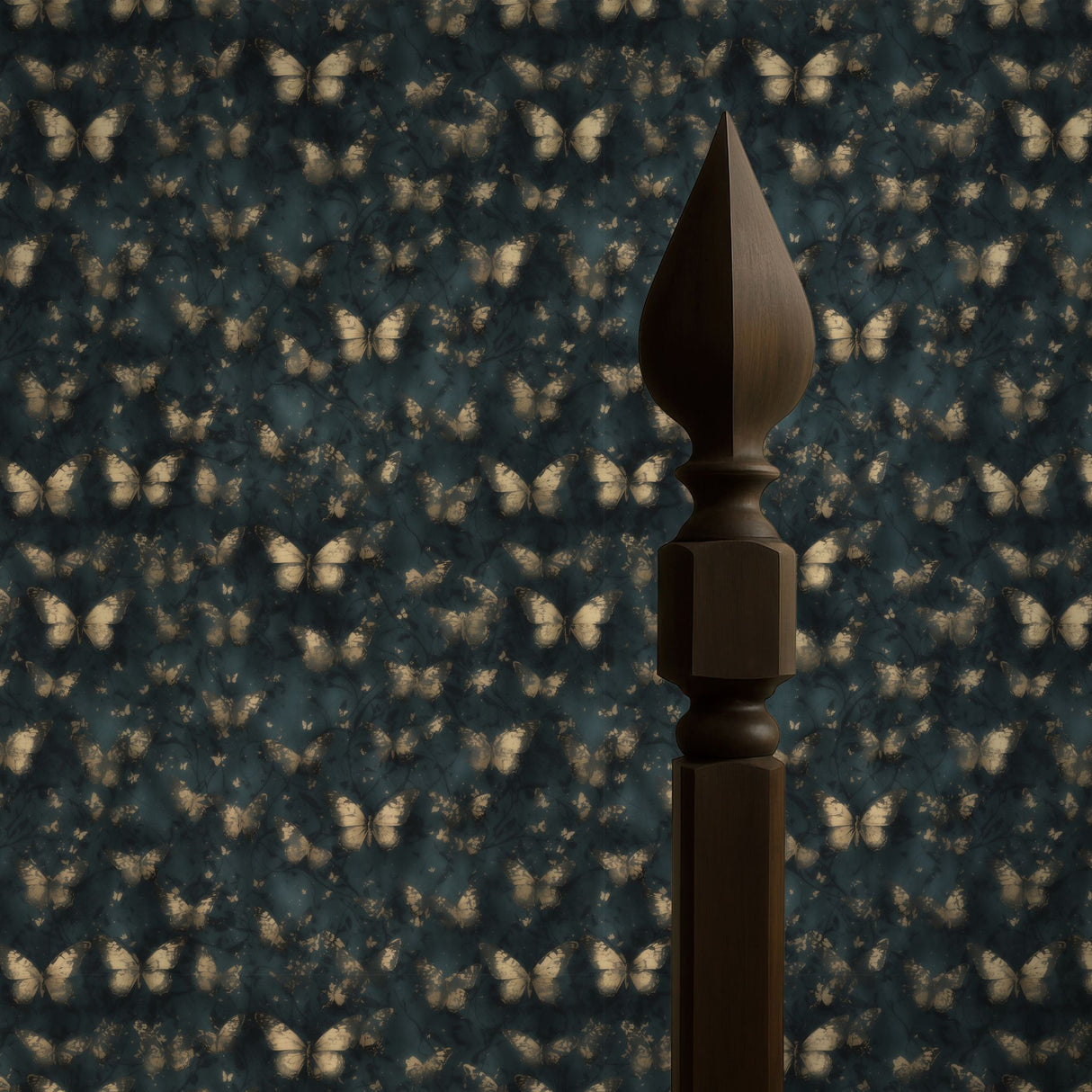 Whimsical Wings | Dark Nursery Butterfly Wallpaper Wallpaper Sckribbles