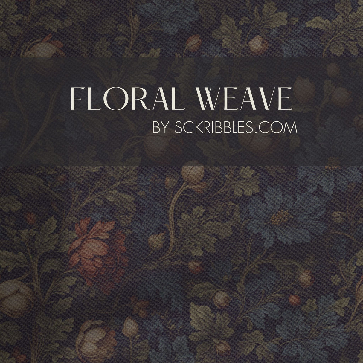Floral Weave | Dark Fancy Leafy Vines Flower Wallpaper Wallpaper Sckribbles