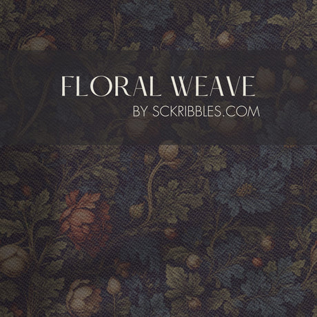 Floral Weave | Dark Fancy Leafy Vines Flower Wallpaper Wallpaper Sckribbles