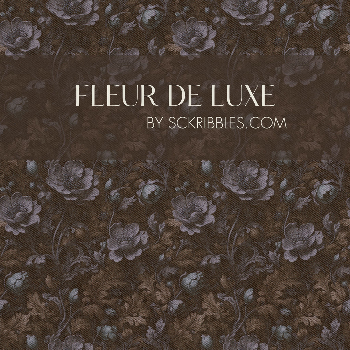 Fleur de Luxe | Feminine Elegant Antique Dark Floral Wallpaper Wallpaper Sckribbles