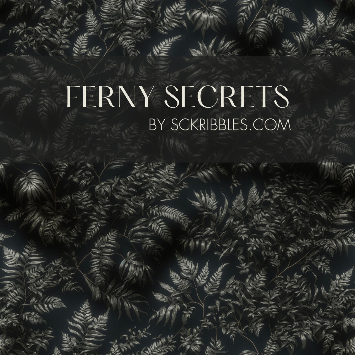 Ferny Secrets | Dark Green Moody Fern Botanical Wallpaper Wallpaper Sckribbles