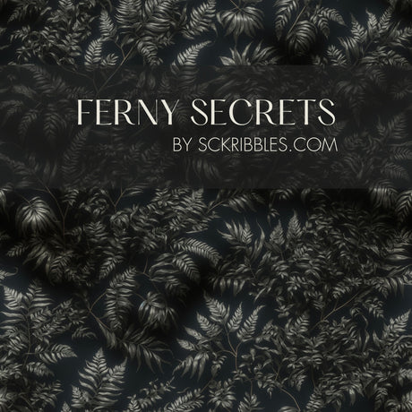 Ferny Secrets | Dark Green Moody Fern Botanical Wallpaper Wallpaper Sckribbles