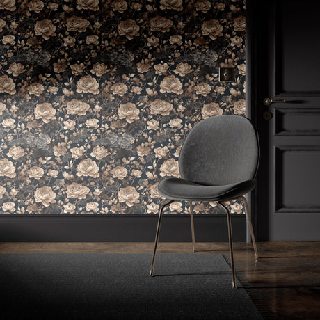 Deluxe Florals | Dark Floral Chinoiserie Wallpaper Wallpaper Sckribbles