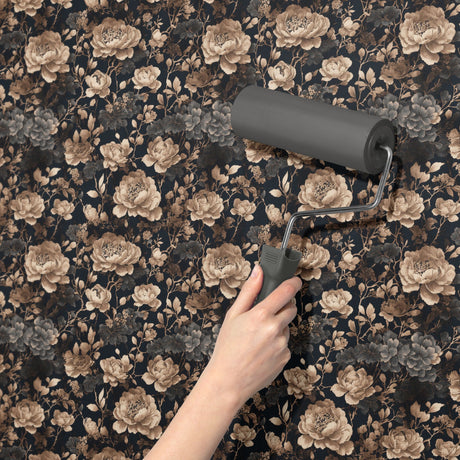 Deluxe Florals | Dark Floral Chinoiserie Wallpaper Wallpaper Sckribbles