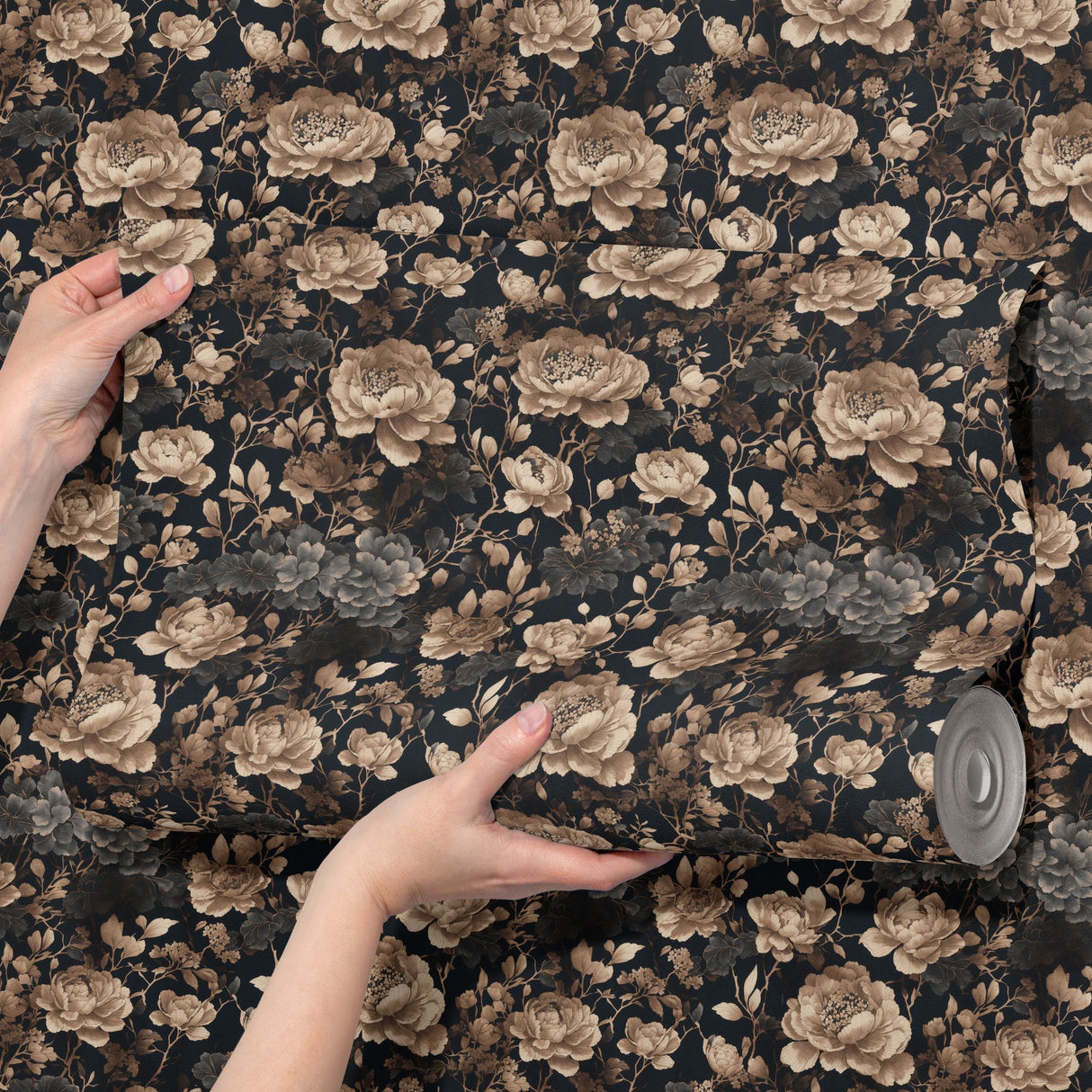 Deluxe Florals | Dark Floral Chinoiserie Wallpaper Wallpaper Sckribbles