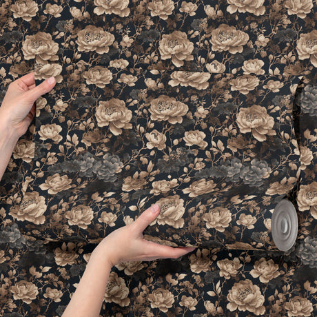 Deluxe Florals | Dark Floral Chinoiserie Wallpaper Wallpaper Sckribbles