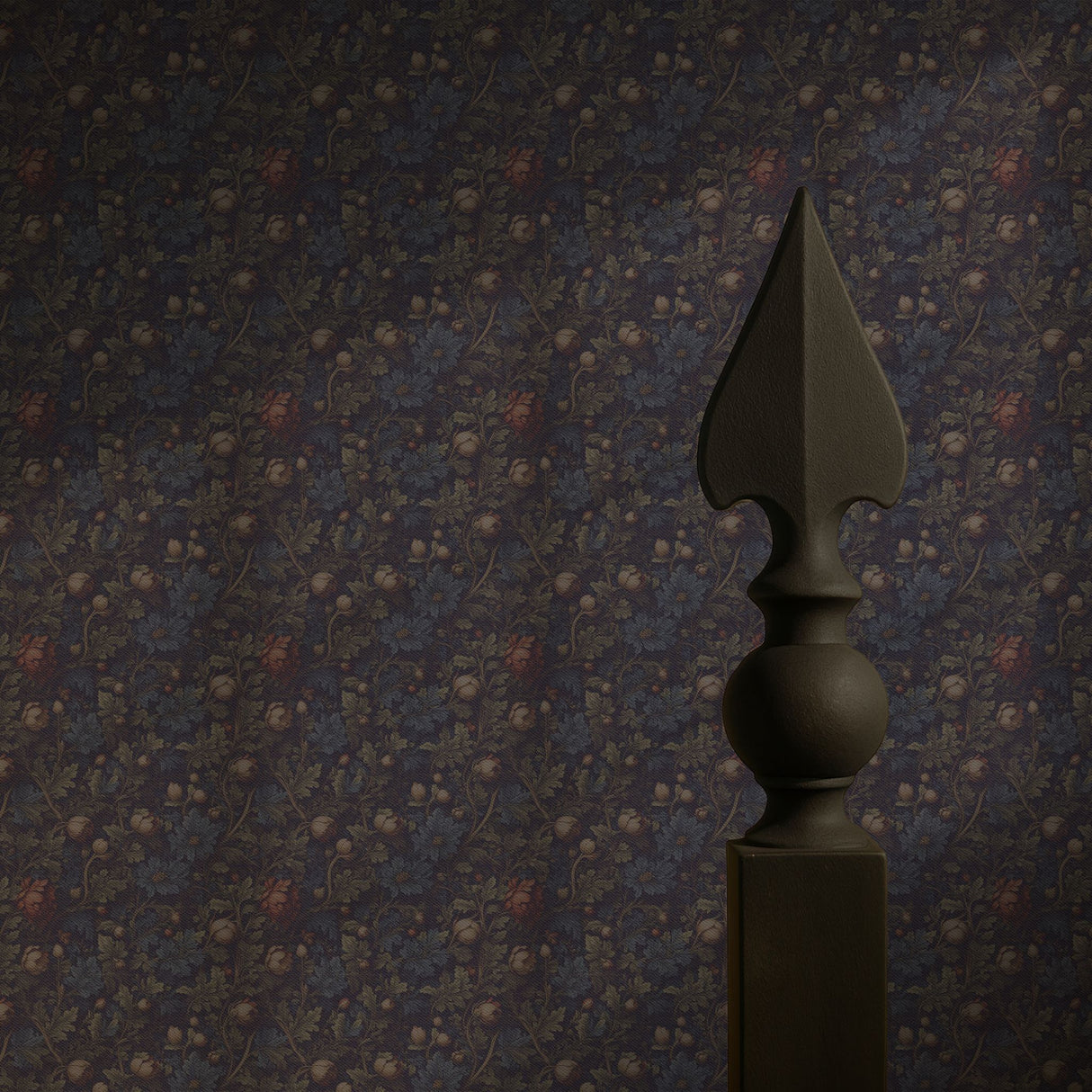 Floral Weave | Dark Fancy Leafy Vines Flower Wallpaper Wallpaper Sckribbles