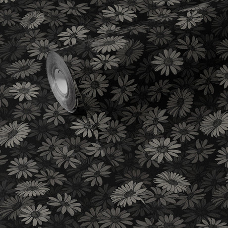 Twilight Bouquet | Dark Moody Gray Floral Wallpaper Wallpaper Sckribbles