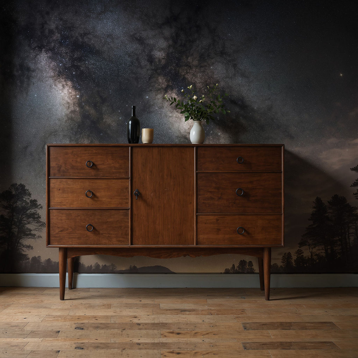 Cosmic Veil | Dark Galaxy Stars Boy's Room Wallpaper Mural Wallpaper Mural Sckribbles