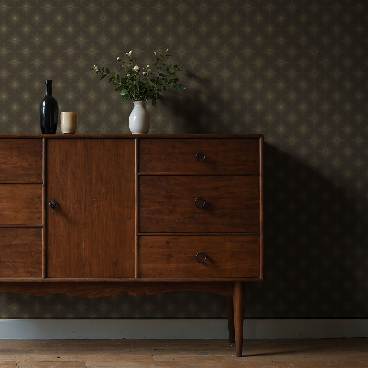 Astralis Royale | Elegant Moody Stars Art Deco Wallpaper Wallpaper Sckribbles