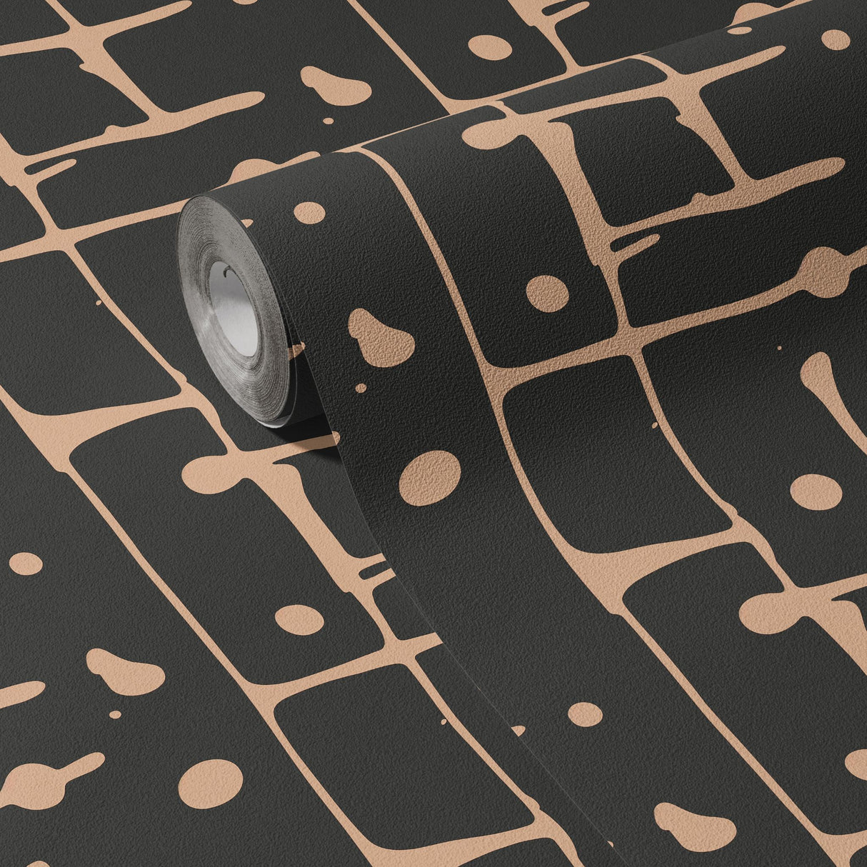 Bold Blobs | Dark Brown Graphic Paint Splatter Wallpaper Wallpaper Sckribbles