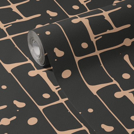 Bold Blobs | Dark Brown Graphic Paint Splatter Wallpaper Wallpaper Sckribbles