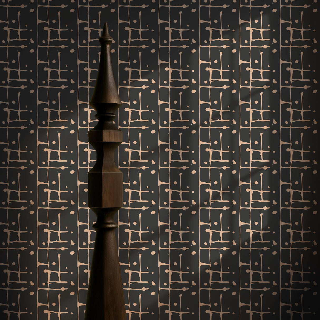 Bold Blobs | Dark Brown Graphic Paint Splatter Wallpaper Wallpaper Sckribbles