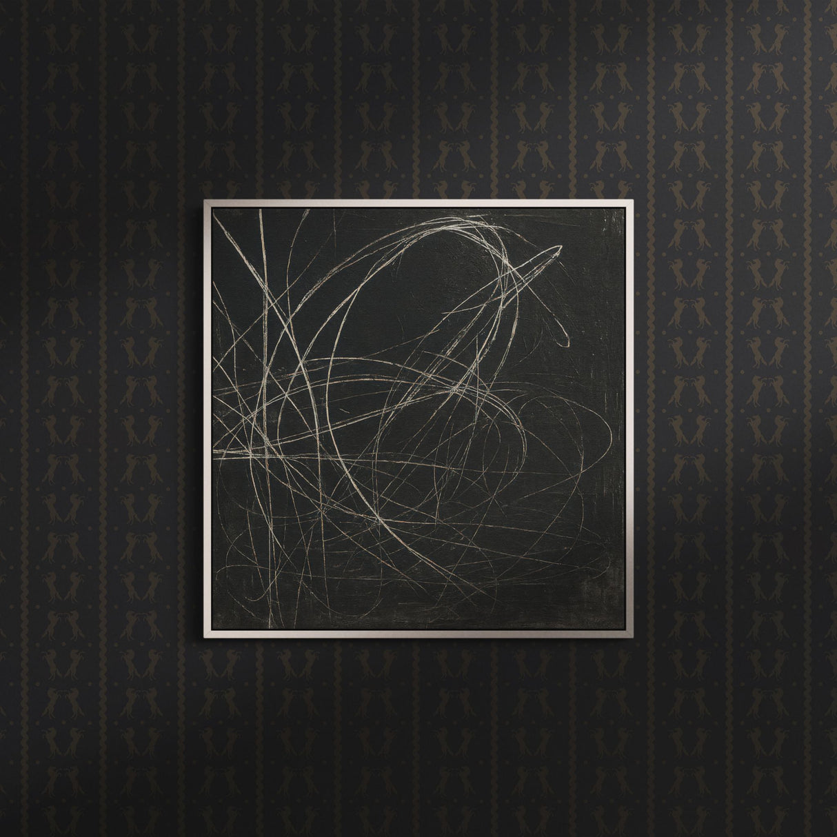 Gallop & Grace | Dark Gray & Brown Striped Horse Wallpaper Wallpaper Sckribbles