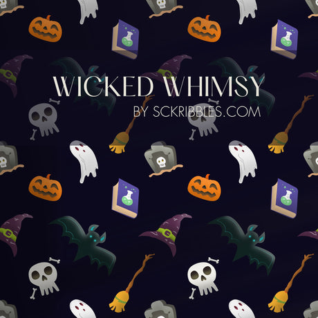 Wicked Whimsy | Dark Moody Halloween Holiday Wallpaper Wallpaper Sckribbles