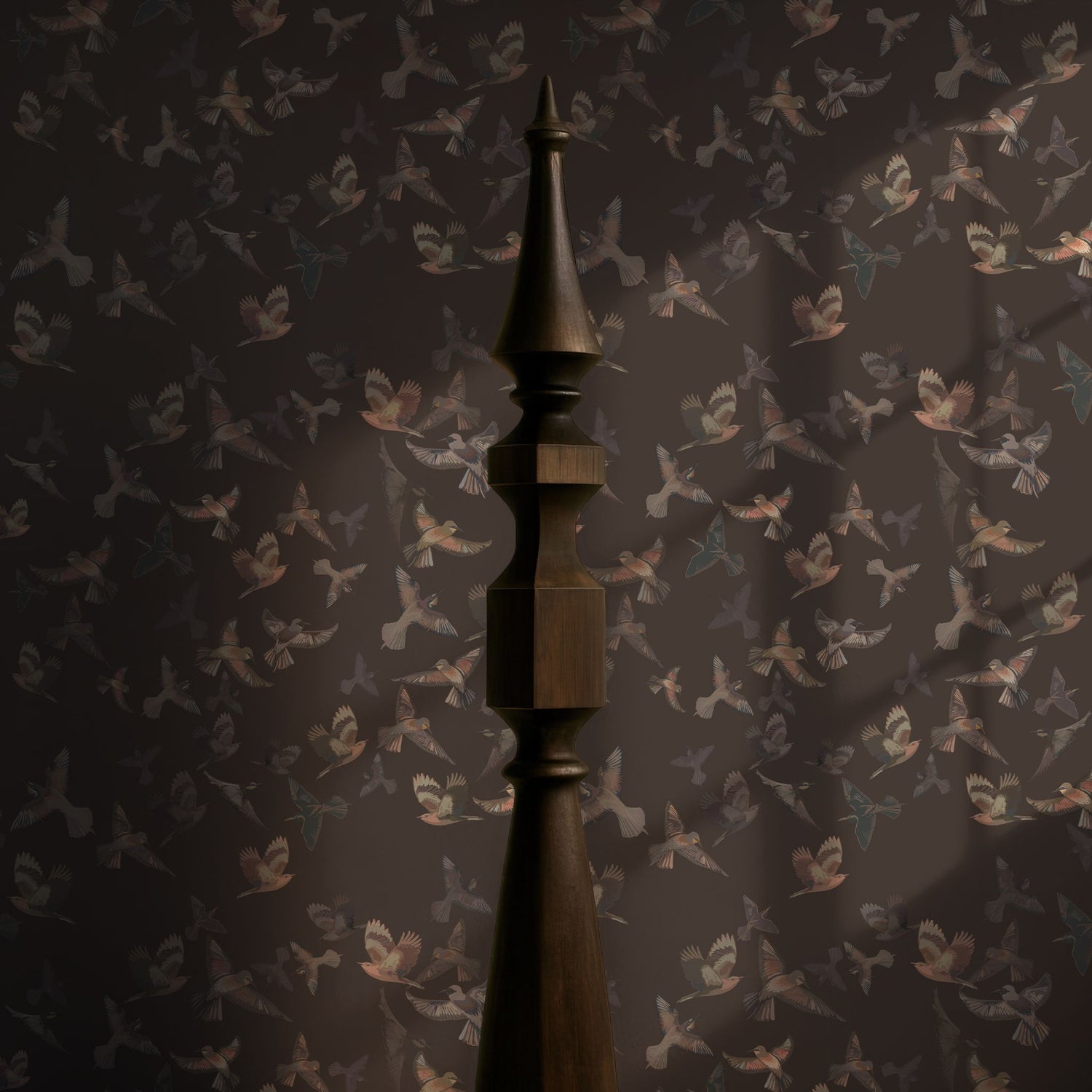 Dreamy Birds | Dark Moody Muted Whimsical Bird Wallpaper Wallpaper Sckribbles