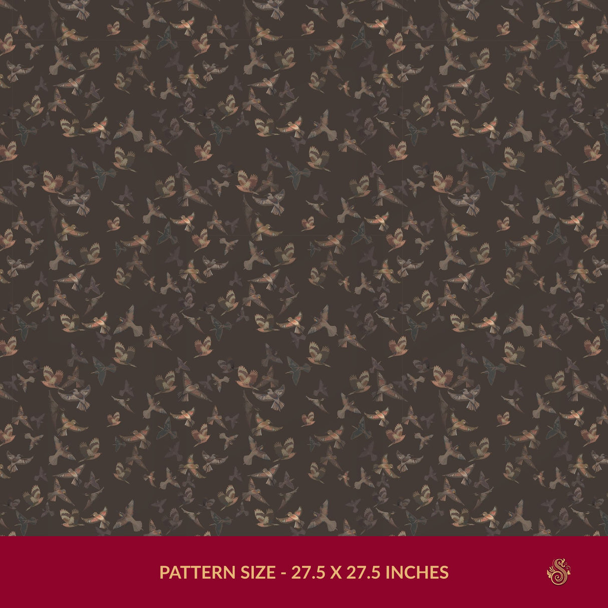 Dreamy Birds | Dark Moody Muted Whimsical Bird Wallpaper Wallpaper Sckribbles