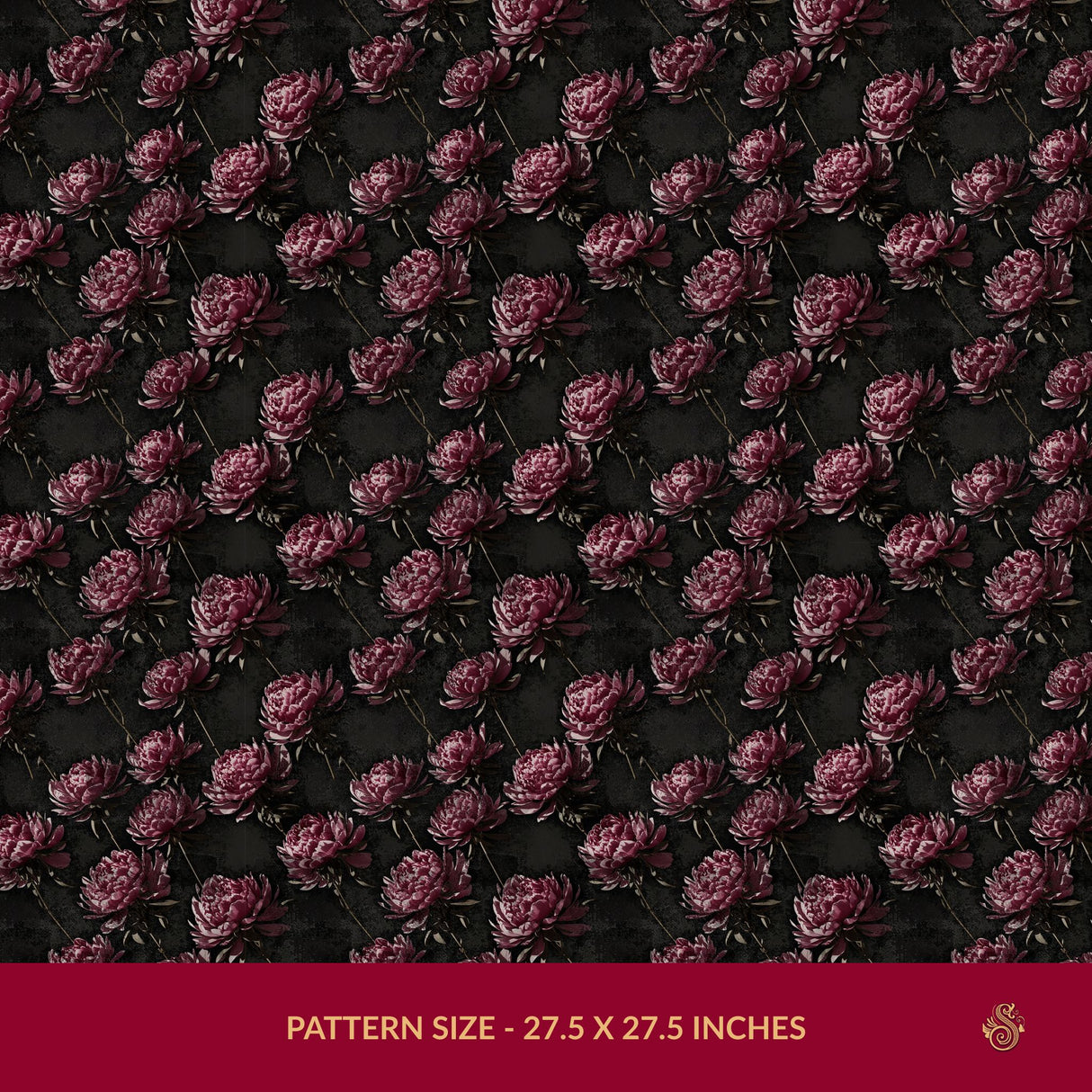 Distressed Peony | Dark Moody Floral Wallpaper Wallpaper Sckribbles