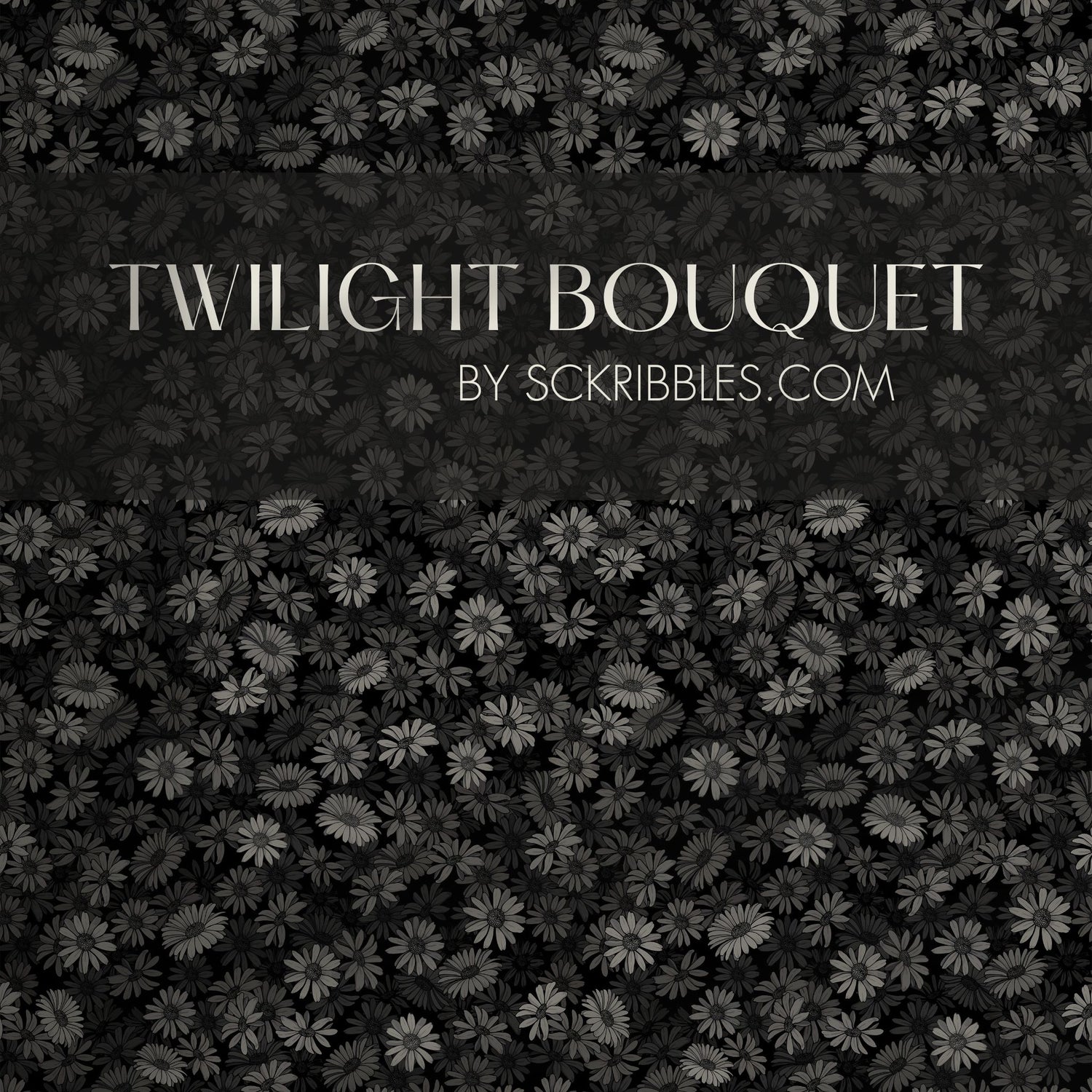 Twilight Bouquet | Dark Moody Gray Floral Wallpaper Wallpaper Sckribbles