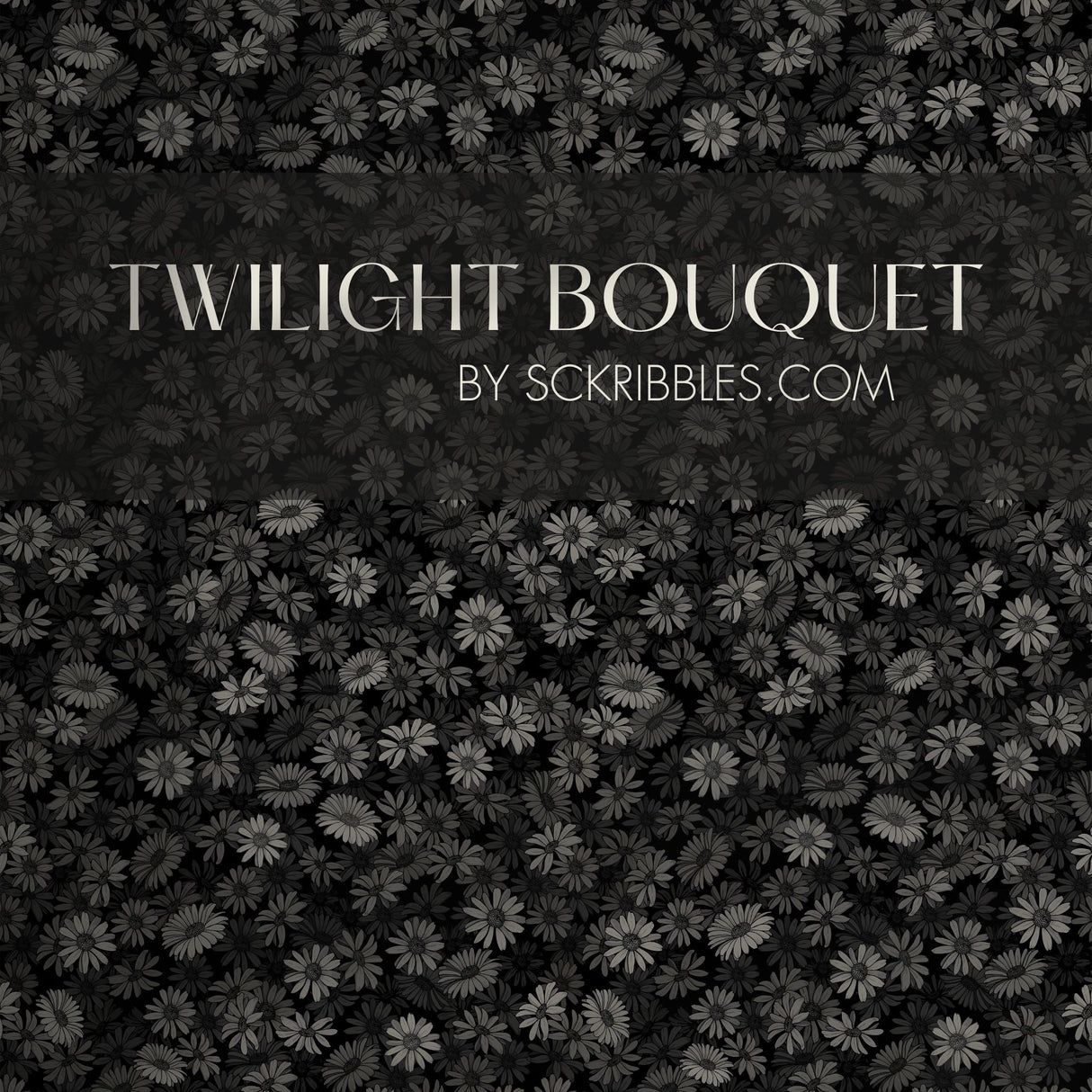 Twilight Bouquet | Dark Moody Gray Floral Wallpaper Wallpaper Sckribbles