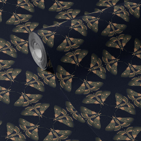 Moth Matrix | Moody Dark Academia Geometrical Moth Wallpaper Wallpaper Sckribbles