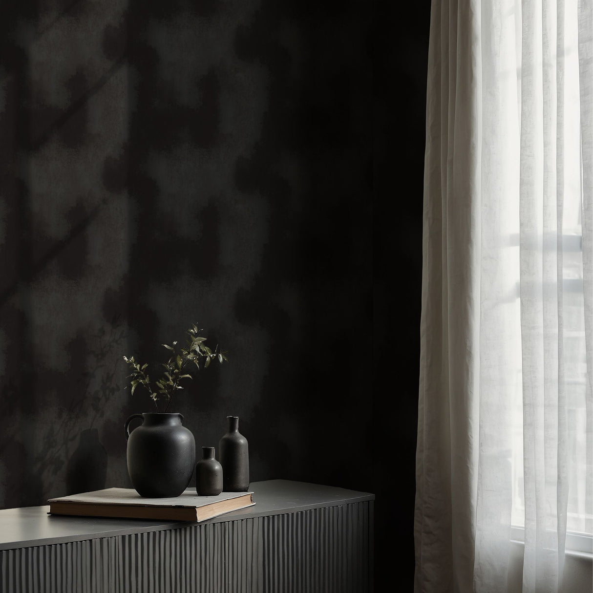 Vandal Veil | Black/Brown & Gray Moody Grunge Abstract Wallpaper Wallpaper Sckribbles