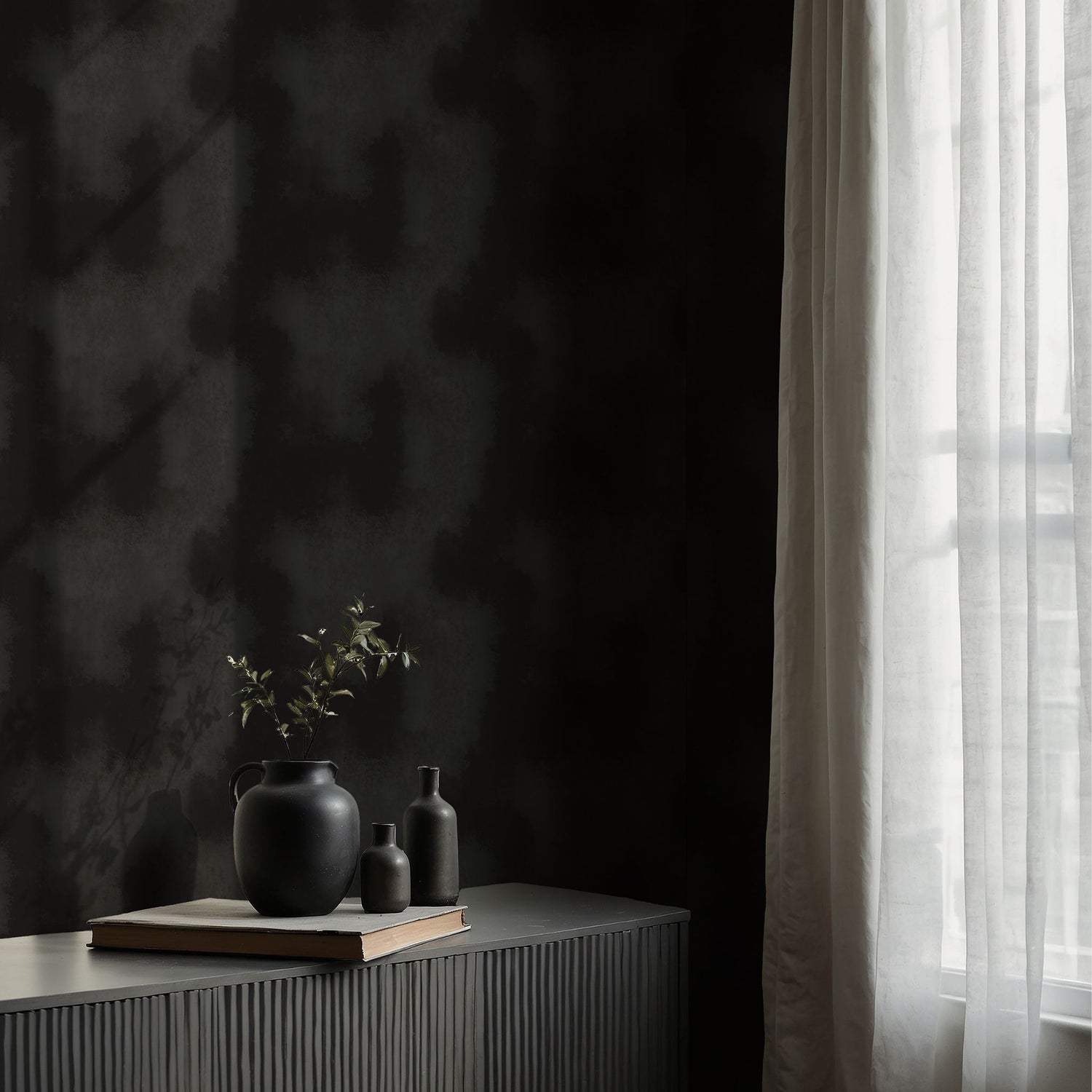 Vandal Veil | Black/Brown & Gray Moody Grunge Abstract Wallpaper Wallpaper Sckribbles