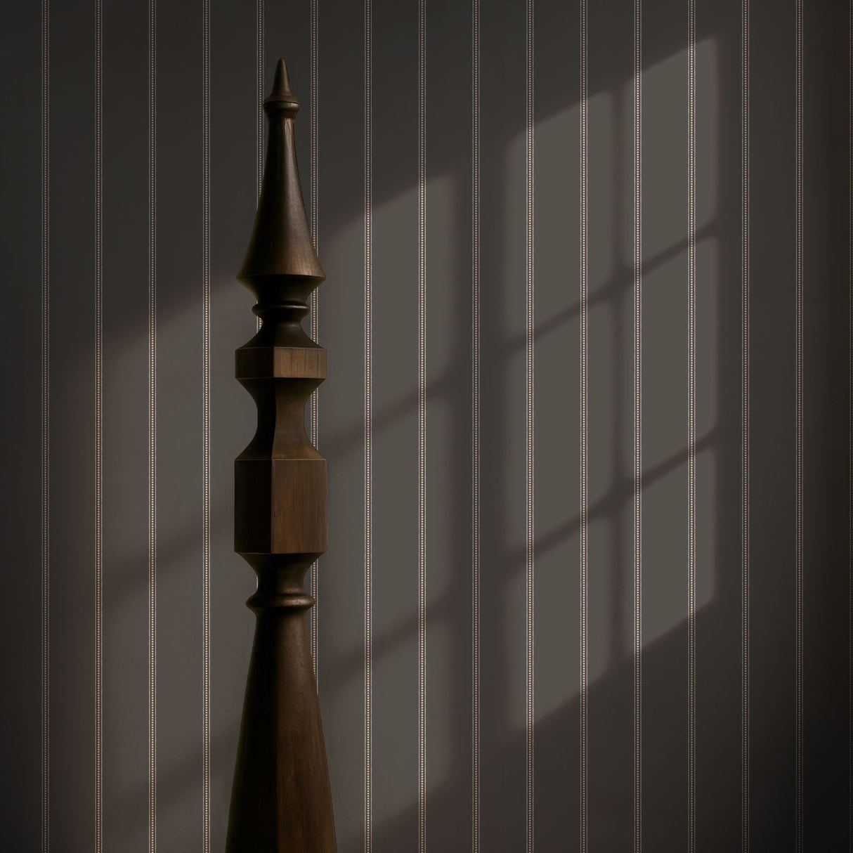 Pewter Pulse | Dark Academia Gray Elegant Vertical Striped Wallpaper Wallpaper Sckribbles