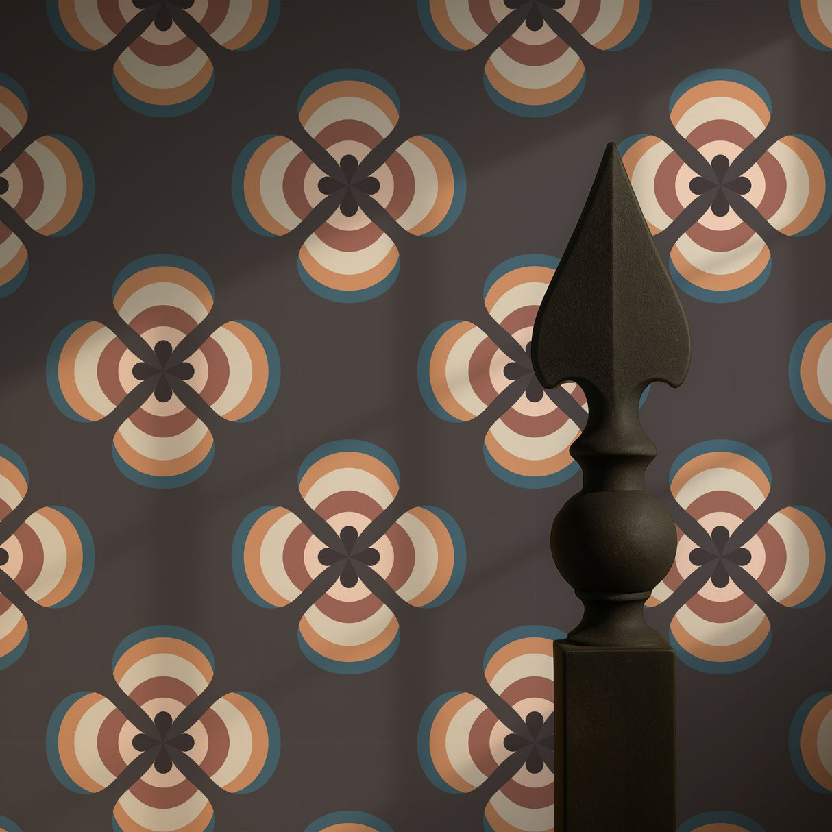 Retro Floret | Cool Vintage Retro Floral Wallpaper Wallpaper Sckribbles