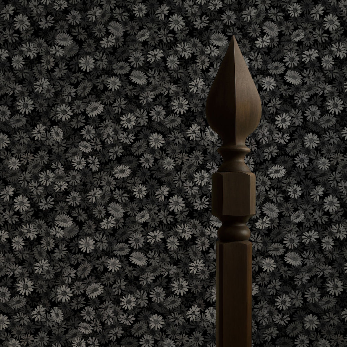 Twilight Bouquet | Dark Moody Gray Floral Wallpaper Wallpaper Sckribbles