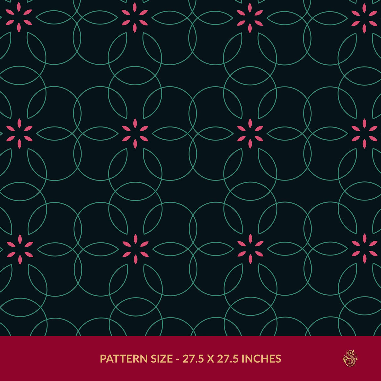 Bloomatrix | Geometrical Floral Retro Wallpaper Wallpaper Sckribbles Signature - Premium Non-Woven Roll - 27.5 in x 32.8 ft (70 cm × 10 m) Dark Groove