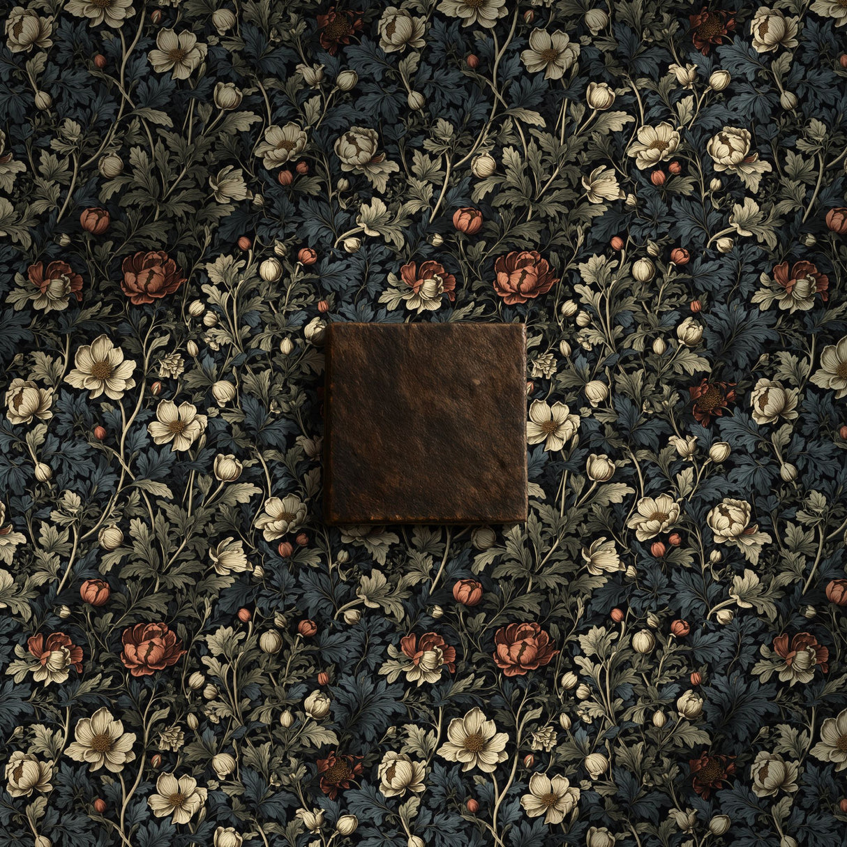 Leafy Luxe | Dark Floral Botanical Garden Wallpaper Wallpaper Sckribbles