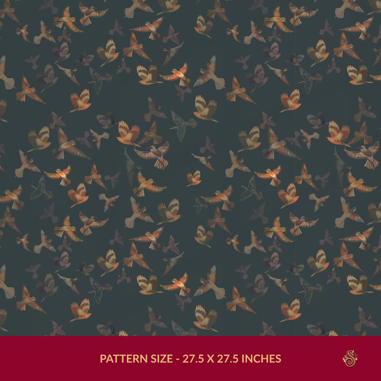 Dreamy Birds | Dark Moody Muted Whimsical Bird Wallpaper Wallpaper Sckribbles