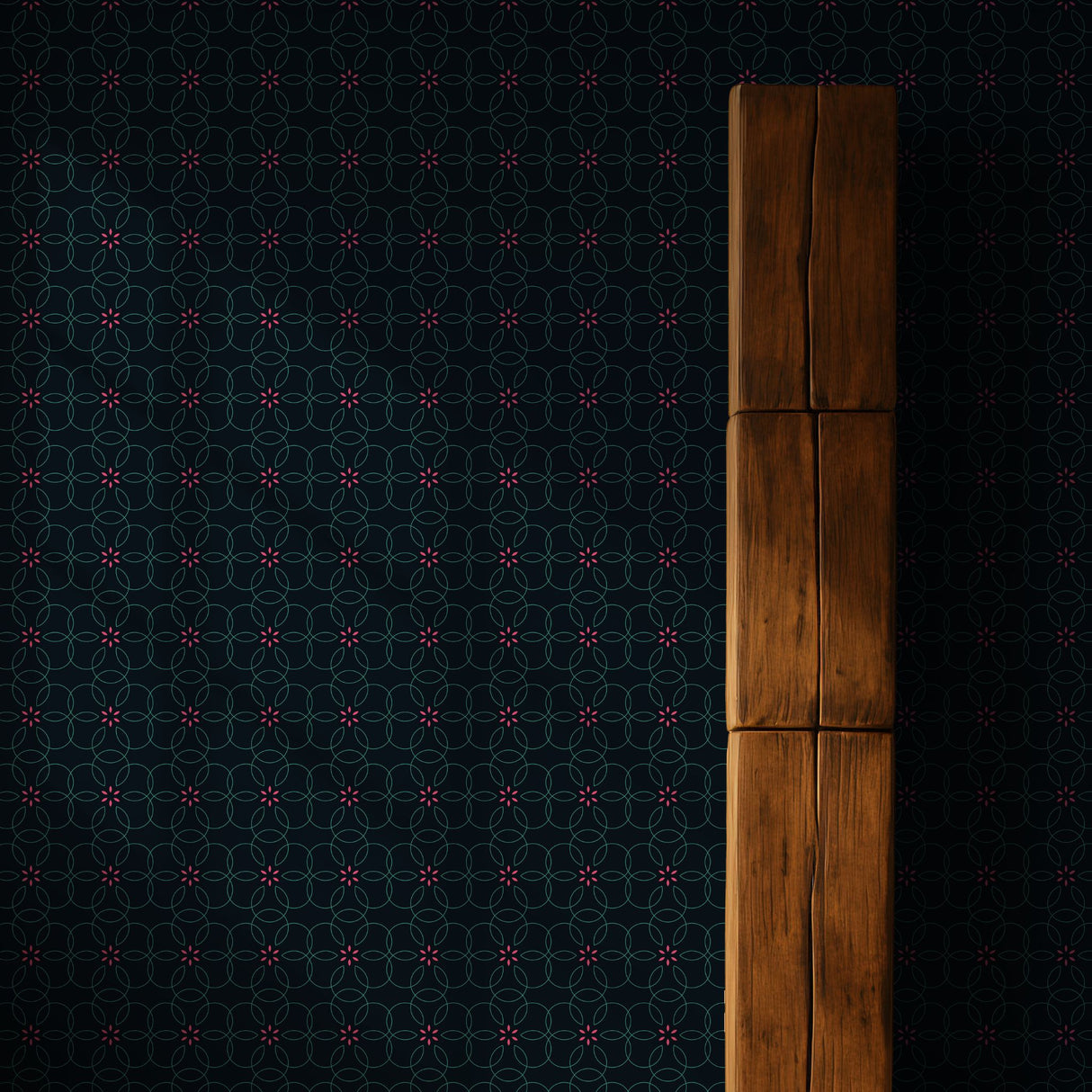 Bloomatrix | Geometrical Floral Retro Wallpaper Wallpaper Sckribbles