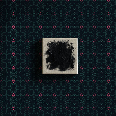 Bloomatrix | Geometrical Floral Retro Wallpaper Wallpaper Sckribbles