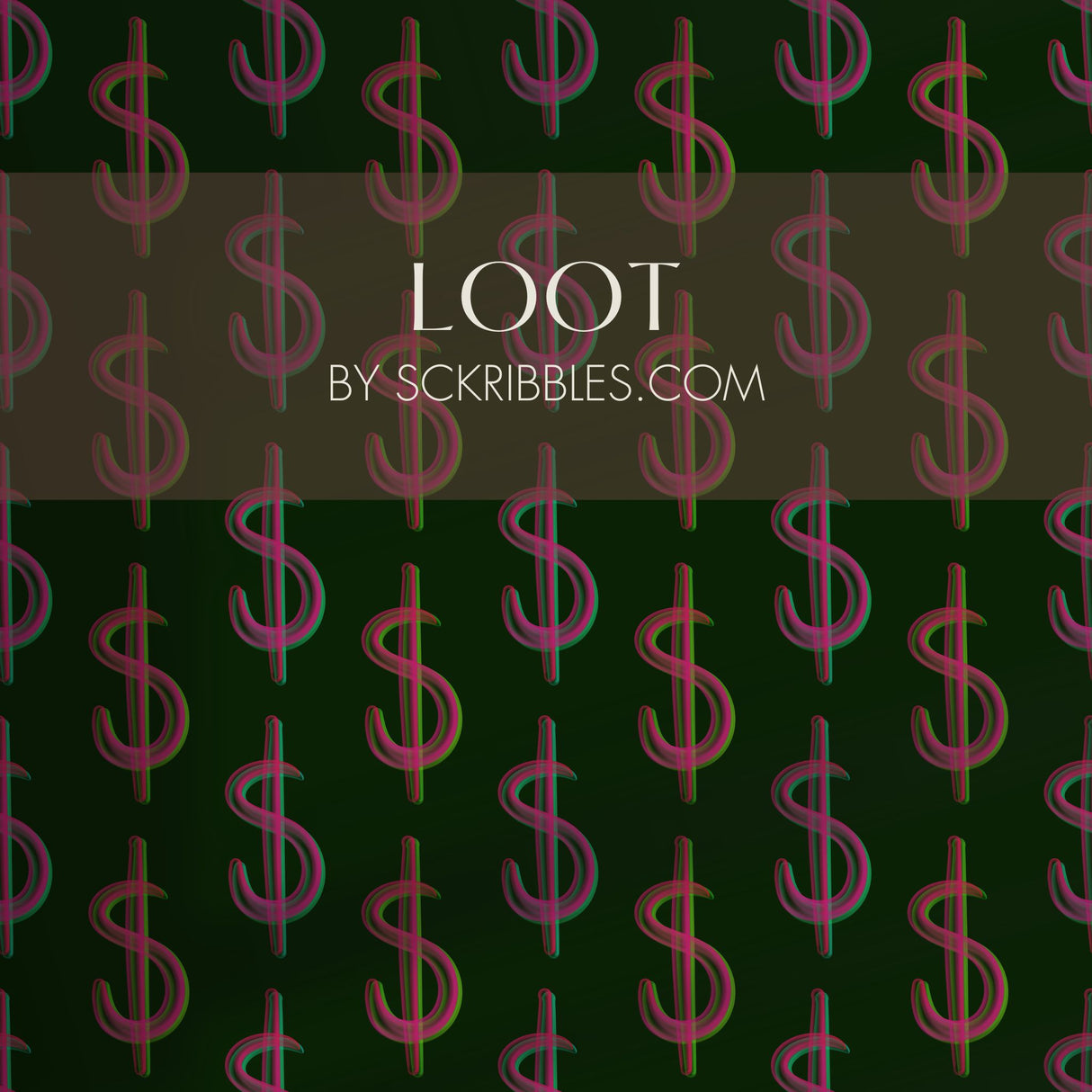 Trust Fund | Maximalist Colorful Dollar Sign Money Bubble Wallpaper Wallpaper Sckribbles Traditional - (Non-Woven) Sample 14'' x 14'' / 35 x 35 cm Loot