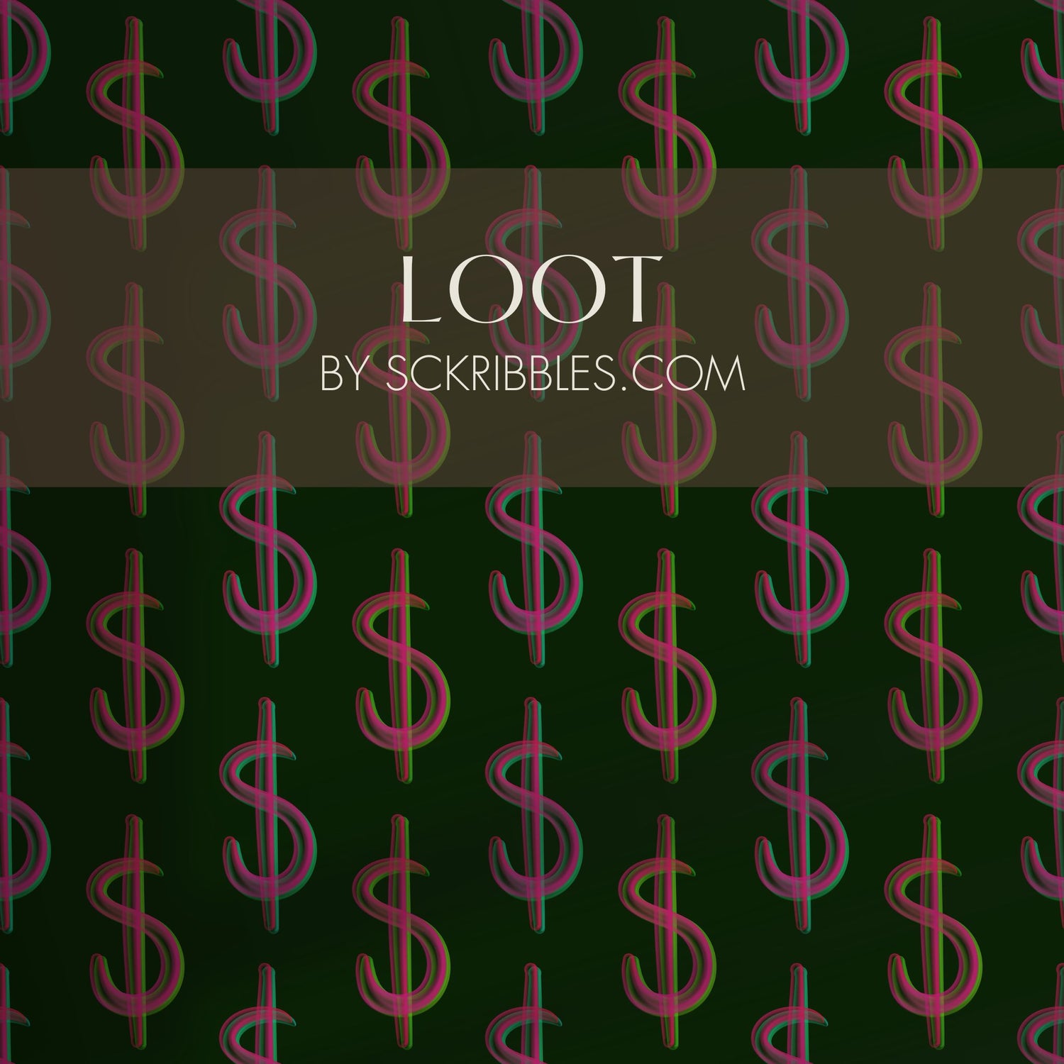 Trust Fund | Maximalist Colorful Dollar Sign Money Bubble Wallpaper Wallpaper Sckribbles Traditional - (Non-Woven) Sample 14'' x 14'' / 35 x 35 cm Loot