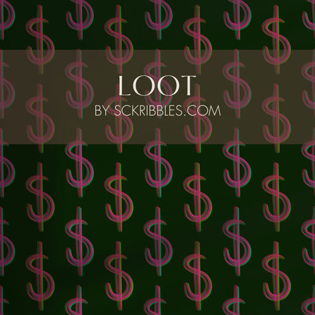 Trust Fund | Maximalist Colorful Dollar Sign Money Bubble Wallpaper Wallpaper Sckribbles Traditional - (Non-Woven) Sample 14'' x 14'' / 35 x 35 cm Loot