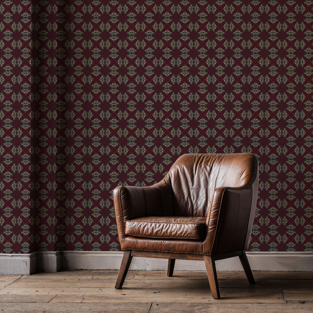 Moth Matrix | Moody Dark Academia Geometrical Moth Wallpaper Wallpaper Sckribbles