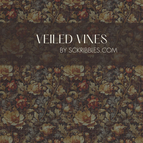 Veiled Vines | Dark Academia Moody Floral Botanical Wallpaper Wallpaper Sckribbles