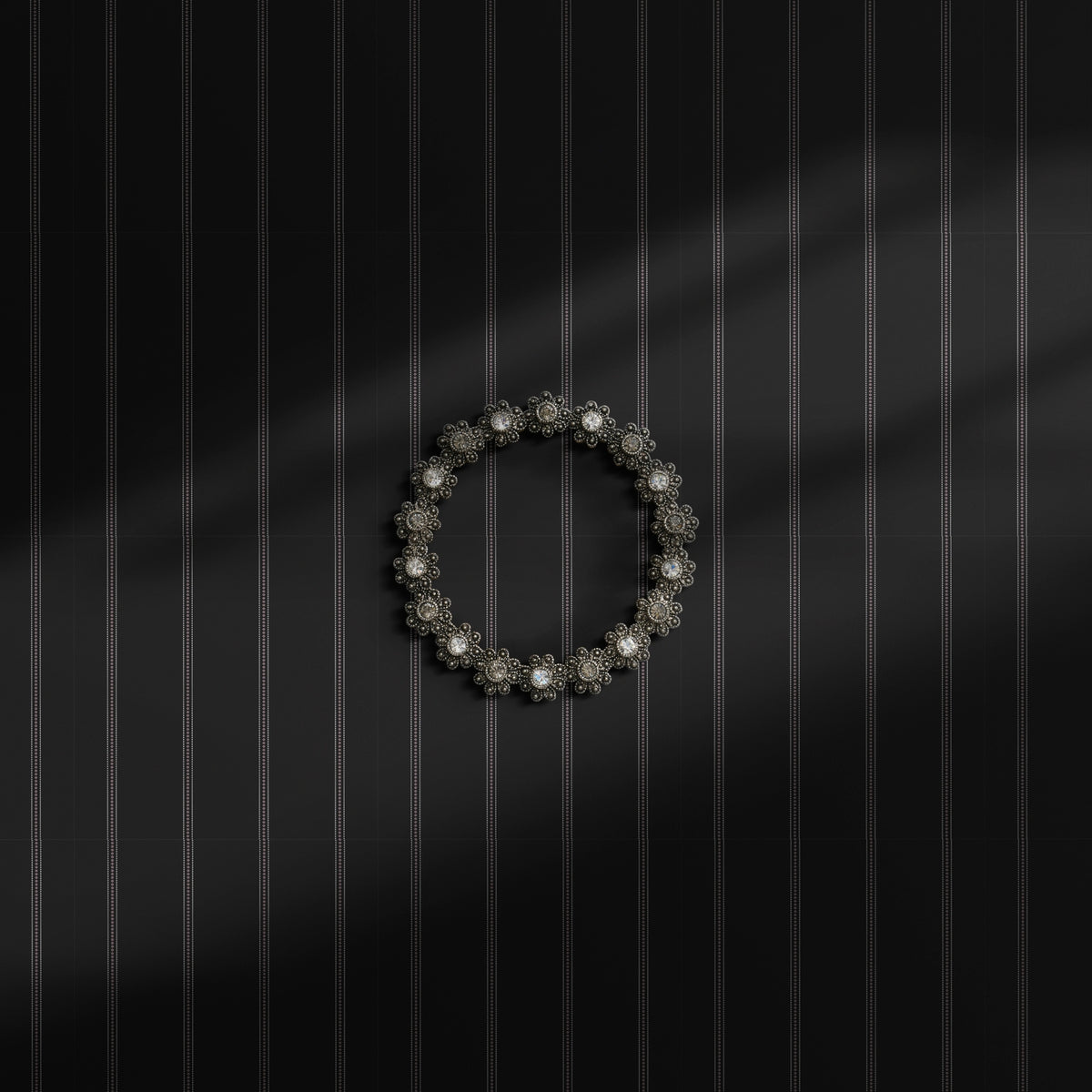 Dark moody gray striped wallpaper.