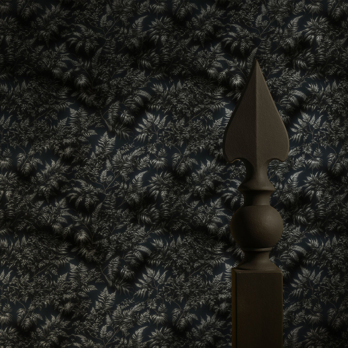 Ferny Secrets | Dark Green Moody Fern Botanical Wallpaper Wallpaper Sckribbles