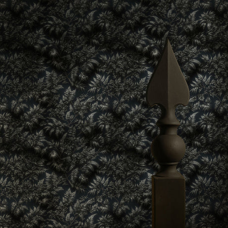 Ferny Secrets | Dark Green Moody Fern Botanical Wallpaper Wallpaper Sckribbles