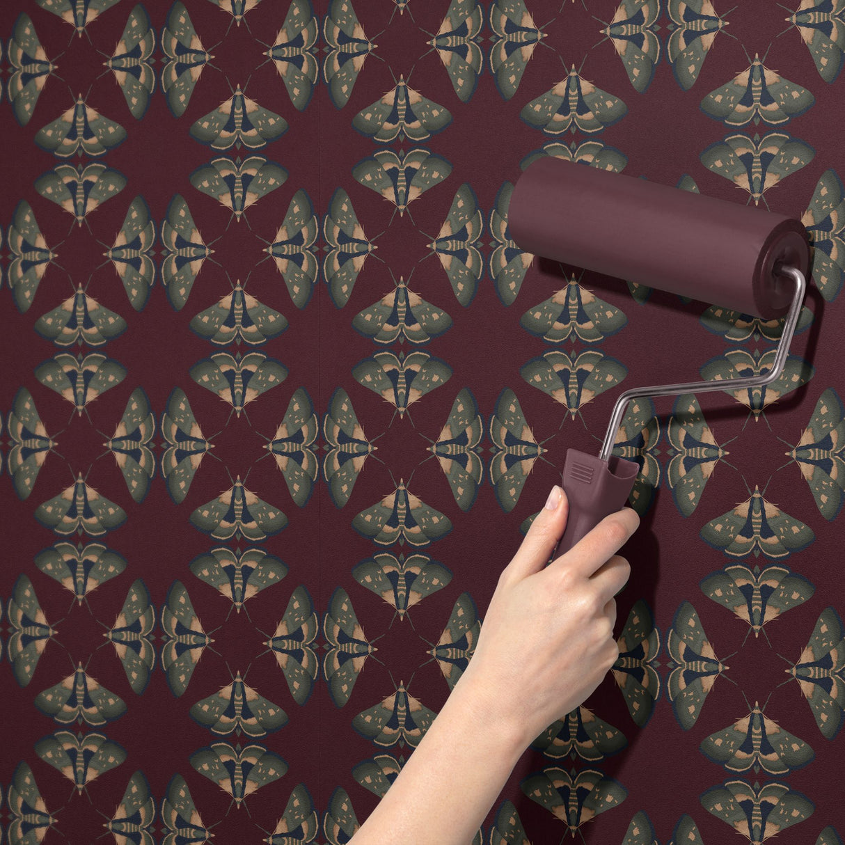 Moth Matrix | Moody Dark Academia Geometrical Moth Wallpaper Wallpaper Sckribbles