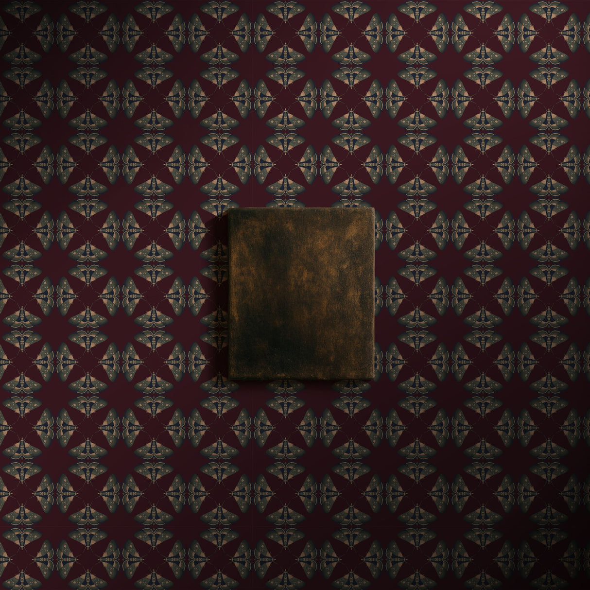 Moth Matrix | Moody Dark Academia Geometrical Moth Wallpaper Wallpaper Sckribbles Signature - Premium Non-Woven Roll - 24 in x 32.8 ft (61 cm × 10 m) HexaMoth