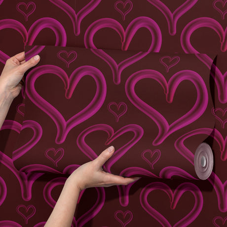 Heartburst | Cute Pink Love Heart Bubble Wallpaper Wallpaper Sckribbles