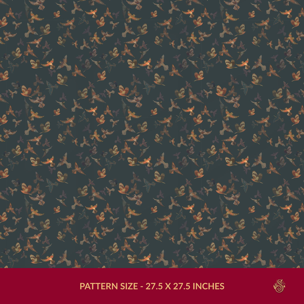 Dreamy Birds | Dark Moody Muted Whimsical Bird Wallpaper Wallpaper Sckribbles