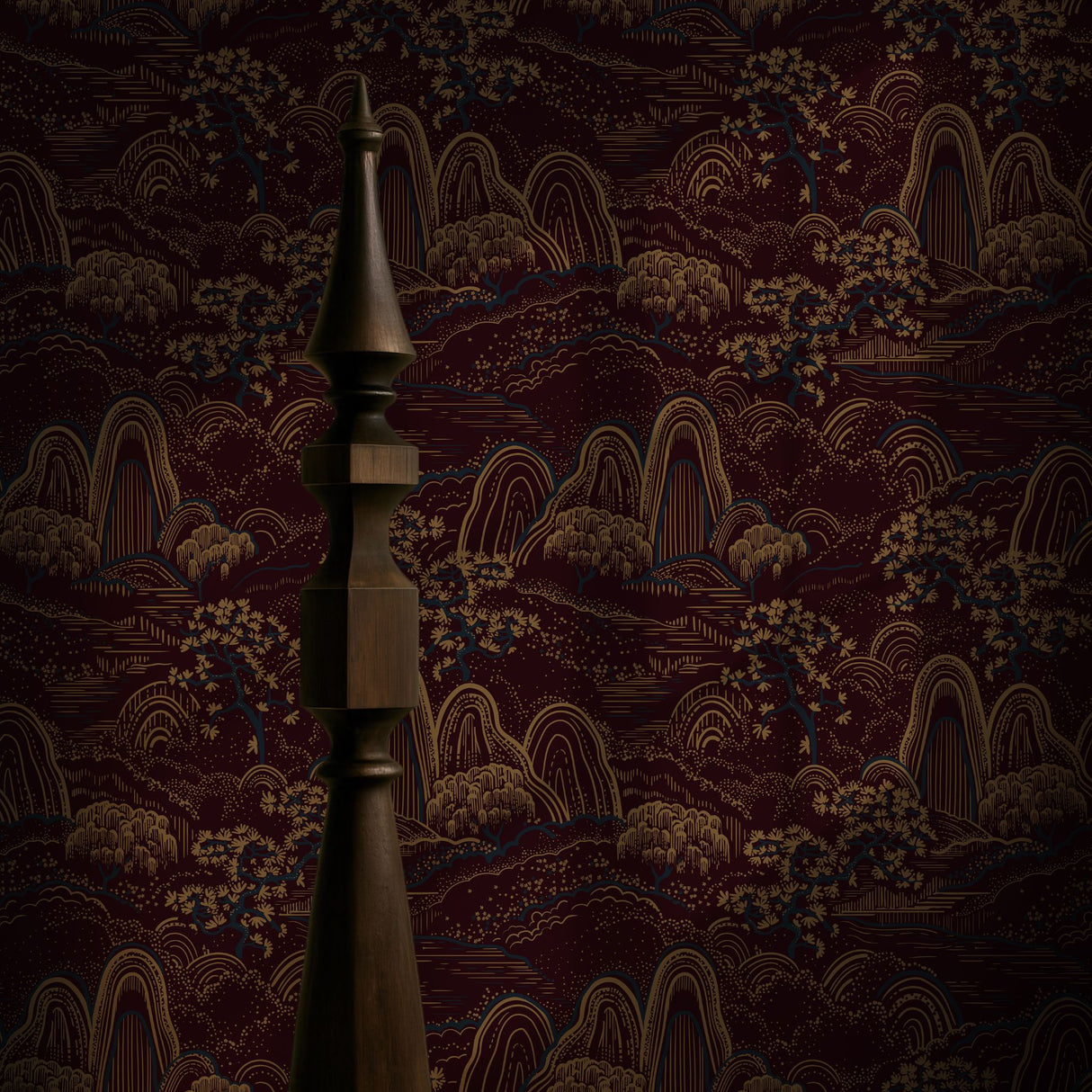 Serene Ascend | Moody Botanical Scenic Asian Wallpaper