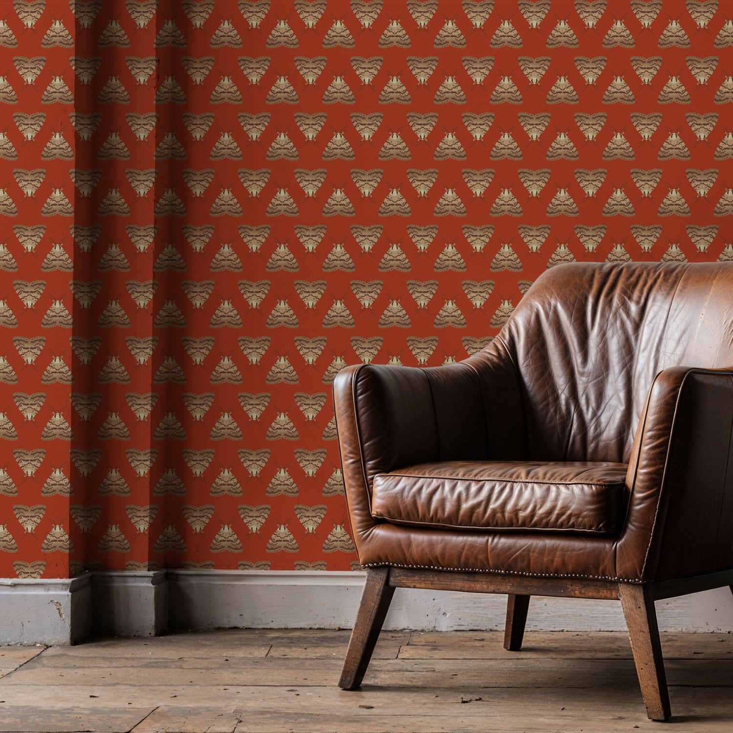 Gypsy Moth | Fun Orange Daring Maximalist Insect Wallpaper Wallpaper Sckribbles